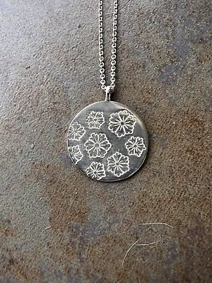 Me & Ro Sterling Silver Vintage Retired Large Lotus Flower Pendant 16  Chain • $225