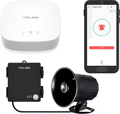 YoLink Hub And Outdoor Security Siren & Smart Alarm Controller Kit - Loud 110... • $84.99