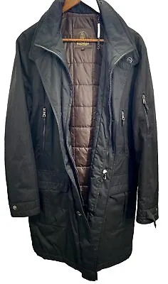 Paul Stuart Black Long Trench Coat Size M 50 • $69.99