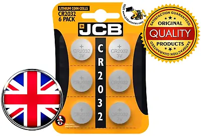 6 Original JCB CR2032 3V Lithium Batteries Coin Cell Button Long Expiry Battery • £2.82