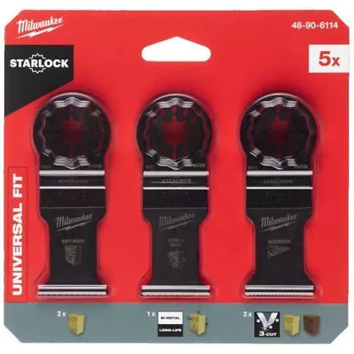 Milwaukee 5 Piece Starlock Multi-tool Blade Wood Set - 48906114 • £45