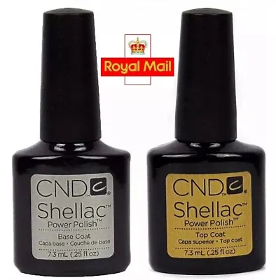 £12.95 • Buy CND Shellac Base & Top Coat Power Polish BOXES INCLUDED 7.3ml Gel UV LED Nail