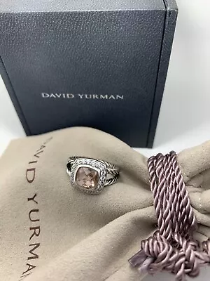 David Yurman Petite Albion Morganite Ring Pre Owned Size 7 Comes With Pouch • $112.50