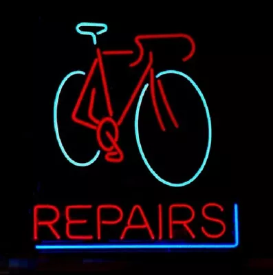 17 X16  Repairs Bike Store Neon Sign Light Lamp Visual Collection Bar Decor L • $134.49