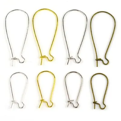 3 Sizes Kidney Earring Hooks Blanks Clasps Wire Jewellery Findings Fittings DIY • £2.10