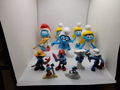 Smurfs Lot Of 12 Papa Smurfette Burger King McDonald Toy  Figure • $7.99