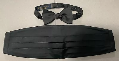 Brooks Brothers S/M Four-Pleat Cummerbund & Pre-Tied Bow Tie Set Silk New • $29.99