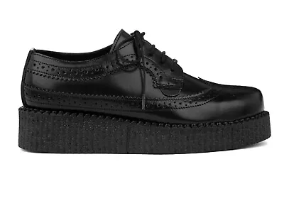 Underground Macbeth Black Leather Single Sole Creeper Brogues Size EU 38 UK 5 • £79.99