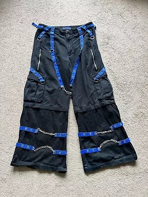 Vintage Tripp Nyc Rave Pants Blue Wide Leg Chains Jnco 36x32 Large • $200