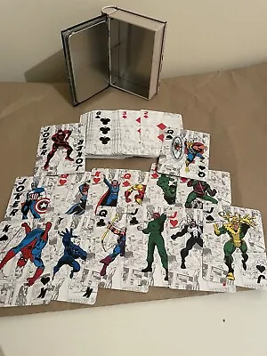 Spider-Man & Iron Man - MARVEL Comic Book Playing Cards & Tin • £7