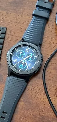 Samsung Gear S3 Sm-r760 Frontier Bluetooth Smart Watch Black • $140