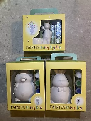 Ceramic Paint Your Own Easter Bundle - Egg Cup (1) Money Box (2). • £15