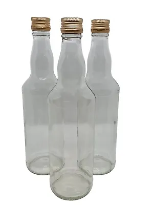 Glass Bottle 500ml 50cl With Screw Cap Lid For Home Brewing Wine Liquor Storage • £13.55