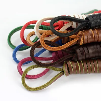 1 Pair 80cm Leather Shoelaces Beanie Shoestrings Boot Shoes Laces Multi-color • £1.35