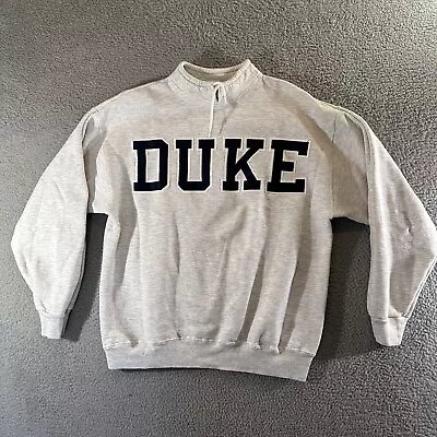 Vintage Duke University Sweatshirt Adult XL Gray Spellout Made In USA Drawstring • $24.99