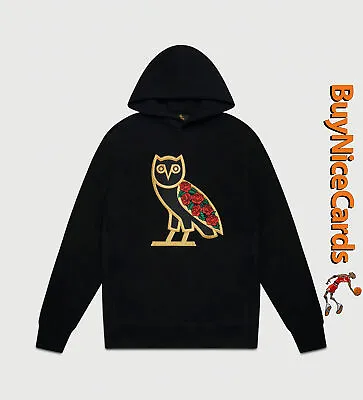 2023 Drake's October's Very Own OVO Rose Owl Hoodie - Black - Large - Brand New • $758.81