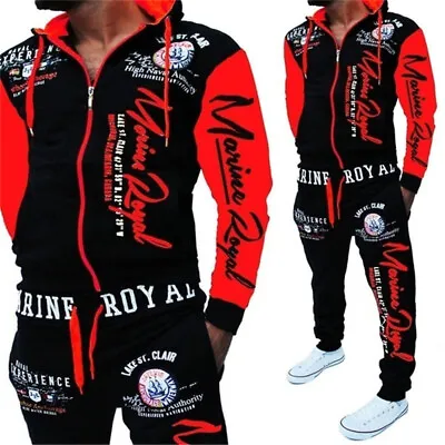 Men's Tracksuits 2 Piece Outfit Sweat Suit Jogging Suits Athletic Set • $60.36