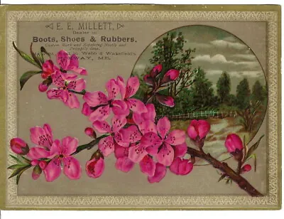 NJ-110 ME Norway E.E. Millet Boots Shoes Rubbers Victorian Trade Card • $27.50