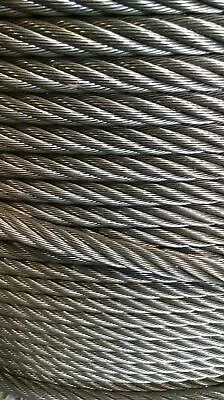 1/2  Bright Wire Rope Steel Cable IWRC 6x26 (100 Feet) • $217