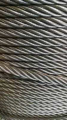 1/2  Bright Wire Rope Steel Cable IWRC 6x26 (50 Feet) • $121