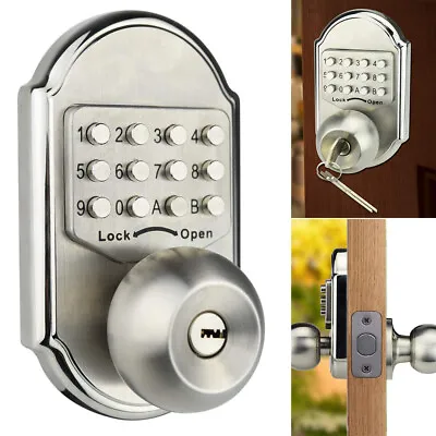 Mechanical Keyless Entry Door Lock Digital Code Keypad Knob Combination Deadbolt • $59.97