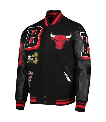 Mens Black Chicago Pro Standard Bulls Mash Up Varsity Jacket • $99.75