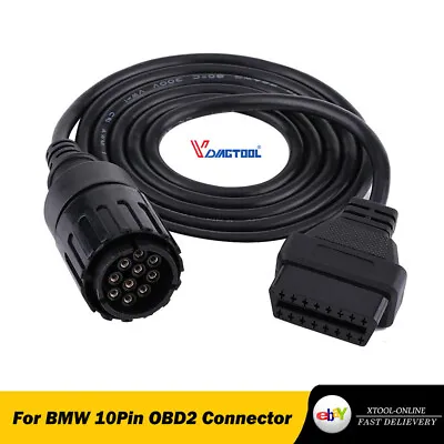 $12.34 • Buy 10Pin To 16Pin OBDII Adapter Connector Diagnostic Cable Fit For BMW IC-OM-D S199