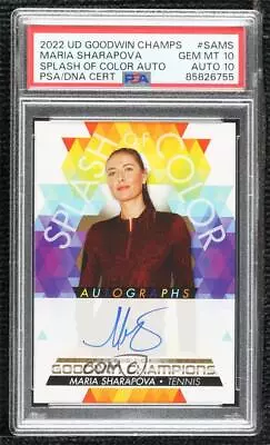 2022 Goodwin Champions Splash Of Color Maria Sharapova #SA-MS PSA 10 GEM MT Auto • $1129.99