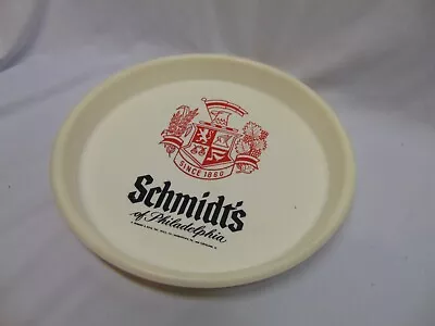 Vintage Schmidt's Beer Of Philadelphia 13  Round Beer Tray White Plastic • $14.99