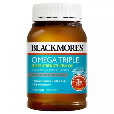 Blackmores Omega Triple Concentrated Fish Oil 150 Capsules Relieve FREE POSTAGE • $65.09