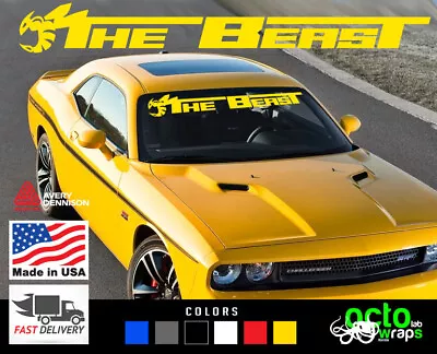 The Beast Fits Dodge Challenger 392 Hemi Scat Pack Windshield Sticker Bumblebee  • $28.99