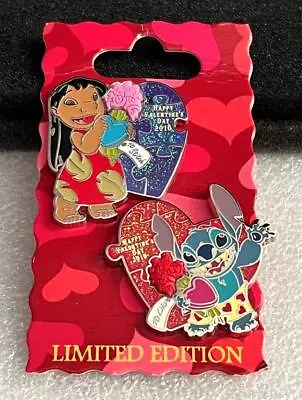 Disney Lilo And Stitch Happy Valentine's Day 2010 2 Pin Puzzle Set LE 2000 • $37.99