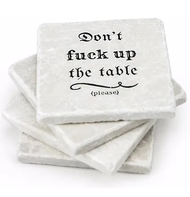Marble Coasters For Drinks - Funny Housewarming Gifts Wedding Gift Or For... • $9