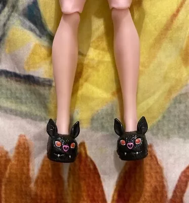 Monster High G3 Draculaura Creepover Black Bat Slippers Doll Shoes • $5