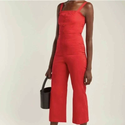 $99 • Buy STAUD Sofia Jumpsuit - NWT Red Pockets - Size 6