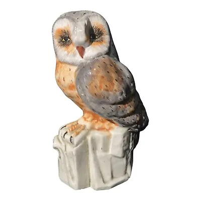 Italian Majolica Ceramic Barn Owl On Perch 105/33 • $65