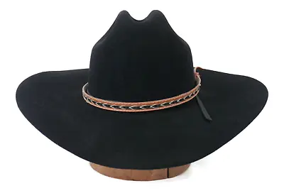 Vintage Bailey Western Cowboy Hat  5X Black Beaver W/Original Box & Extra Band • $79