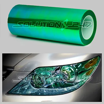 $9.50 • Buy Chameleon Headlight Taillight Fog Gloss Vinyl Tint 2PCS 12 X24  1 X 2 FT GREEN