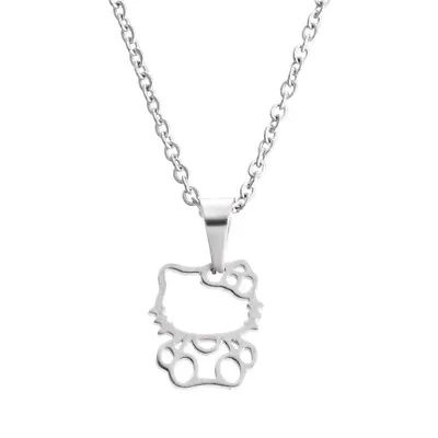 £4.99 • Buy Stainless Steel Hello Kitty Cat Kitten Necklace Pendant + Free Gift Bag