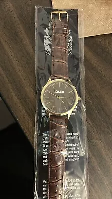 Eiger Unisex Oversized Wristwatch Dark Brown Face & Band New In Package  • $6