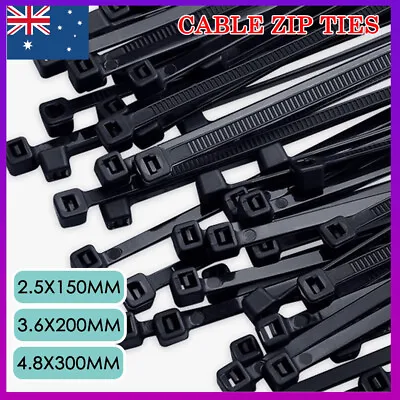 100/1000PCS Cable Zip Ties Nylon Wraps High Quality Strong Small/Thin/Long/Thick • $5.79