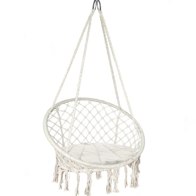 £43.99 • Buy VOUNOT Hanging Hammock Chair Swing Chair Bedroom Balcony Outdoor Indoor, Beige 