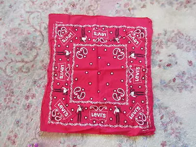 LEVI'S Red Cowboy Bandana Scarf Cotton USA VINTAGE • $14.99