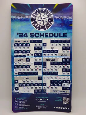 Seattle Mariners - 2024 Official Magnetic Schedule- 5  X 9  - Starbucks Giveaway • $11.95