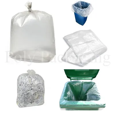£3.45 • Buy 10 X CLEAR BIN BAGS(18x29x39 )457x737x991mm Refuse Sacks Kitchen Bins Waste