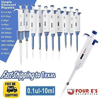 $19.99 • Buy 0.5μl - 10ml Single Channel Pipette Mechanical Adjustable Micropipette Pipettor