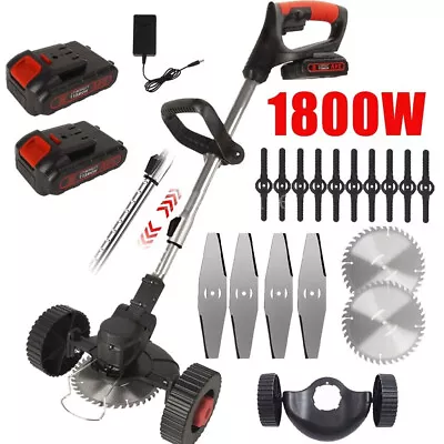 Cordless Grass Trimmer Lawn Electric Handheld Whipper Snipper Strimmer 2 Battery • $79.99