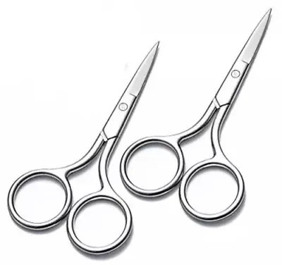 2PCS  Straight Scissors  Mustache Nose Hair Scissors Embroidry BEST QUALIT • $6.99