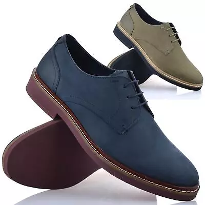 Mens New Leather Smart Casual Lace Up Oxford Derby Brogue Work Office Shoes Size • £24.98
