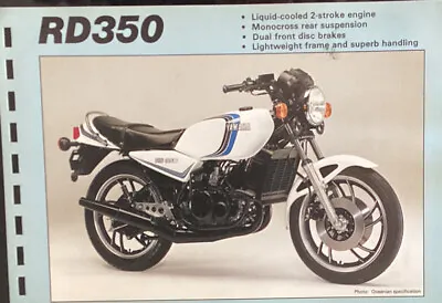 Yamaha Genuine Product Information Guide RD350J  1982 RD350LC • $10